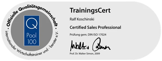Q-Pool 100 TrainingsCert, Certified Sales Professional